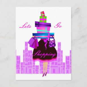 Postal Vamos de compras