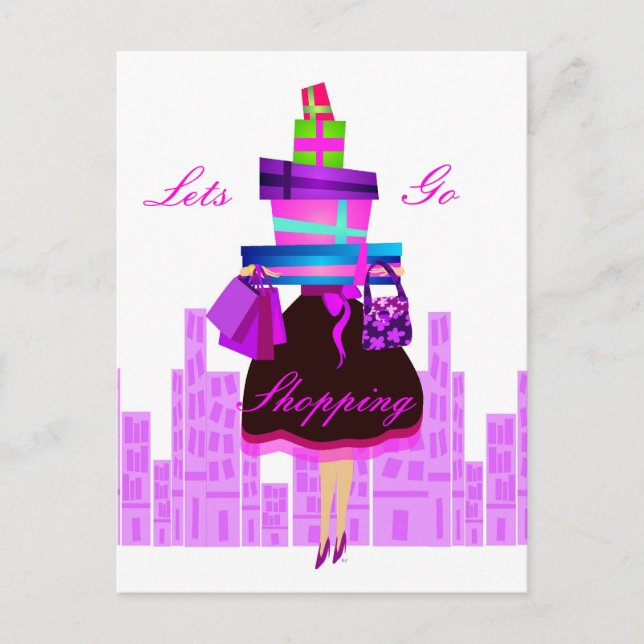 Postal Vamos de compras (Anverso)