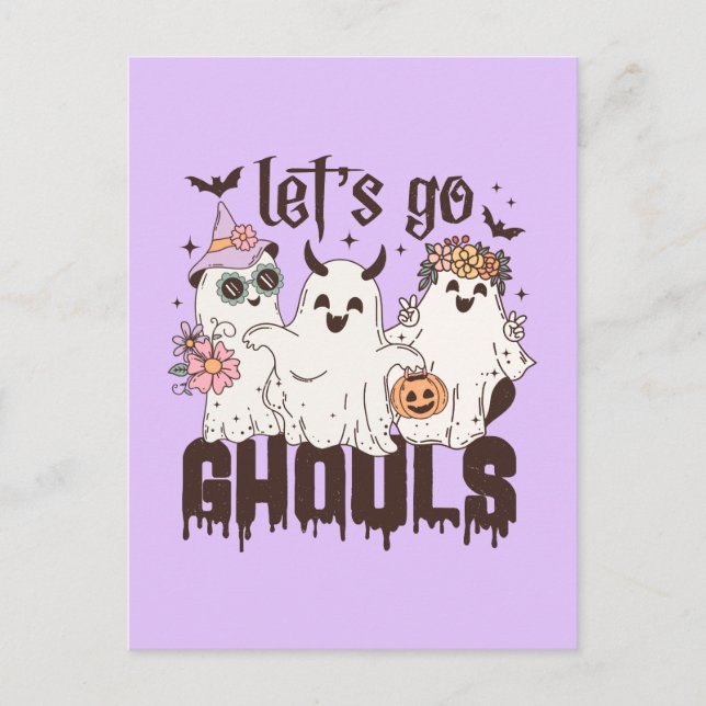 Postal Vamos Ghouls Halloween (Anverso)