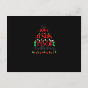 Postal Vamos Jesús es tu cumpleaños Adorno de árbol de Na