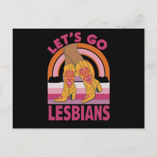 Postal Vamos Lesbianas LGTB Orgullo Mes Vaquera