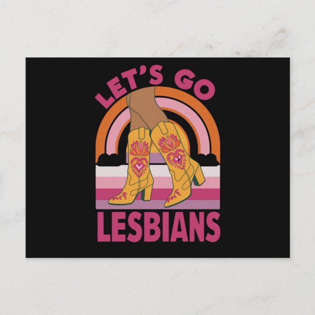Postal Vamos Lesbianas LGTB Orgullo Mes Vaquera (Anverso)