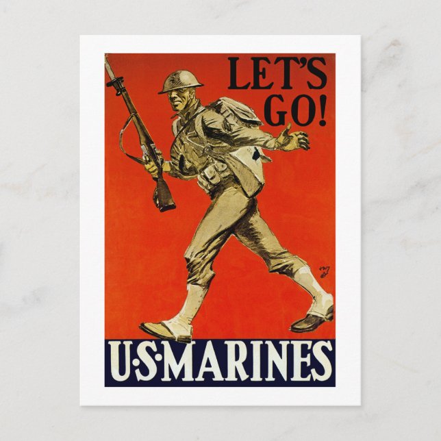Postal ¡Vamos! ~ Marines estadounidenses (Anverso)