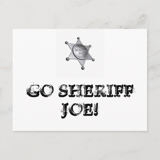 Postal ¡Vamos, Sheriff Joe! (Anverso)