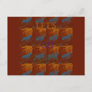 Postal Vamos Zebra Safari Art Print/Graphic