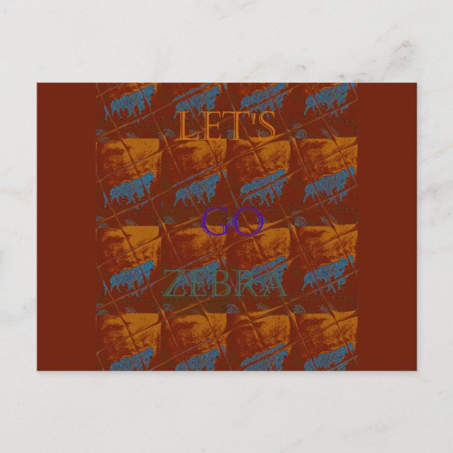 Postal Vamos Zebra Safari Art Print/Graphic (Anverso)