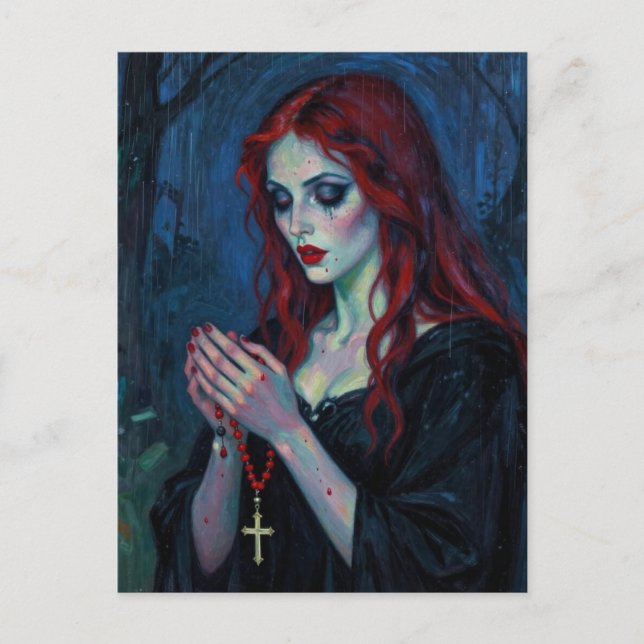 Postal Vampire Lady With Rosary (Anverso)