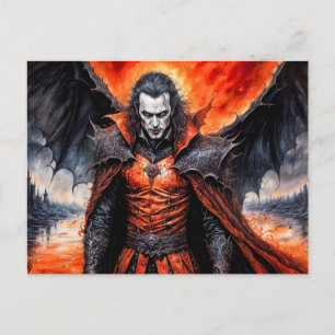 Postal Vampiro bajo la luz de la luna roja