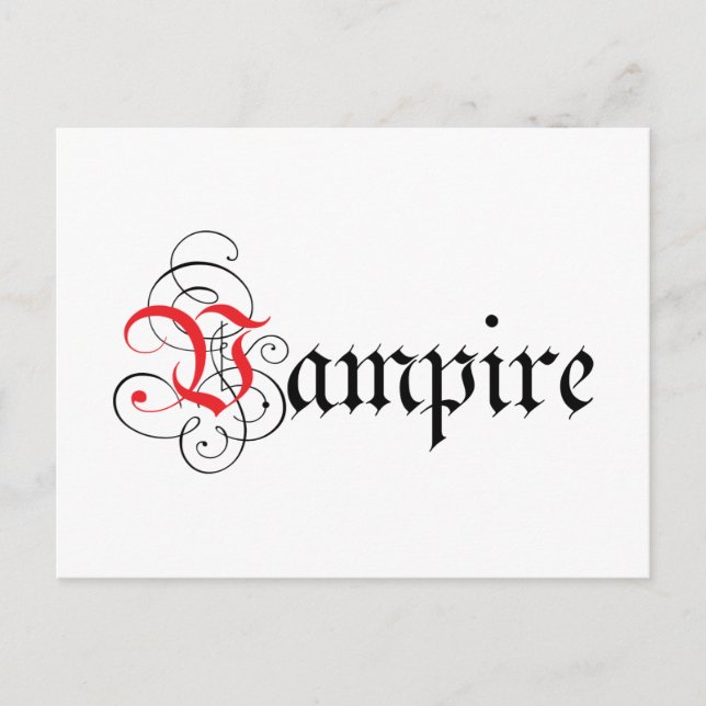 Postal Vampiro caligráfico (Anverso)