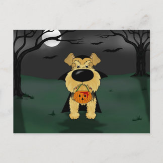 Postal Vampiro de Airedale Terrier Halloween