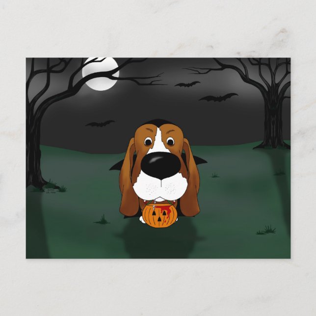 Postal Vampiro de Halloween en Basset (Anverso)