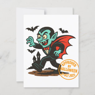 Postal Vampiro dracula personalizado - Aprobado en Hallow