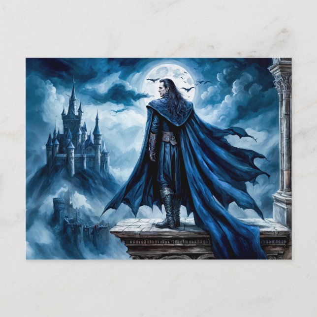 Postal Vampiro en la escena del Castillo de la Luna (Anverso)