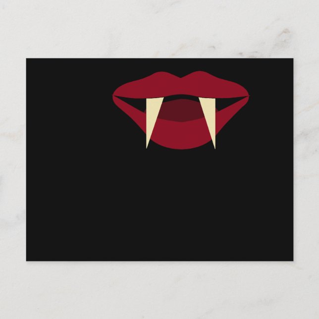 Postal Vampiro Fangs Sangre Rojo Lips (Anverso)