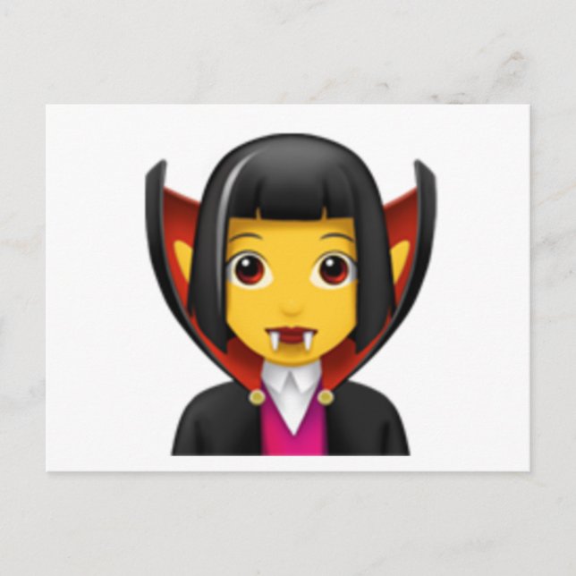 Postal Vampiro femenino - Emoji (Anverso)