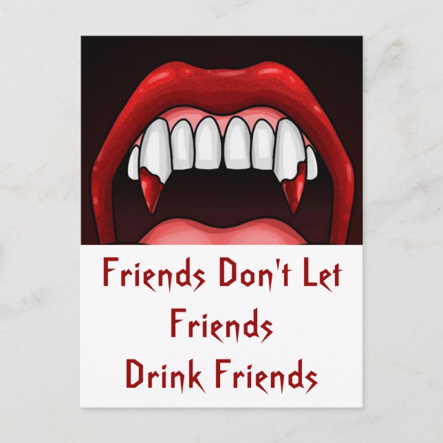 Postal Vampiro Halloween Teeth (Anverso)