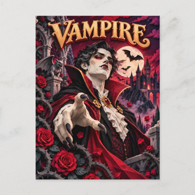 Postal Vampiro, Monstruo de Corte de Papel (Anverso)