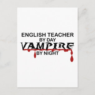 Postal Vampiro profesor de inglés de noche