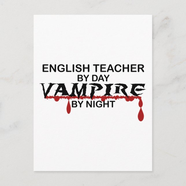 Postal Vampiro profesor de inglés de noche (Anverso)