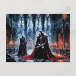 Postal Vampiros en la catedral gótica