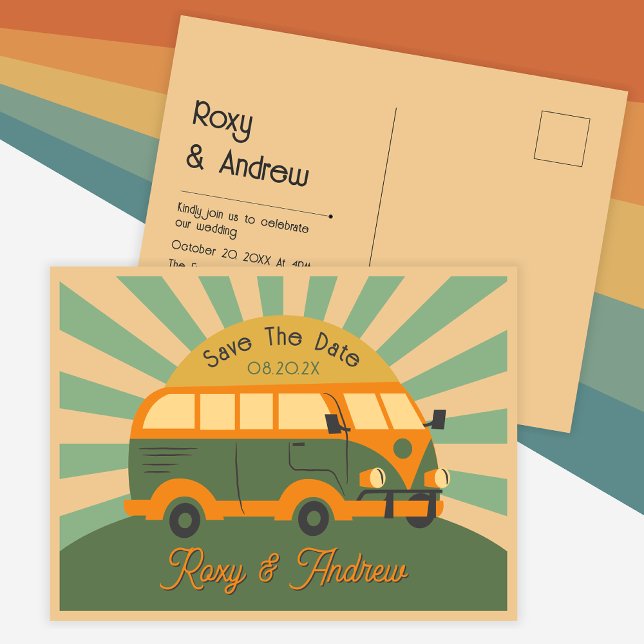 Postal Van boda de verano retro (Subido por el creador)