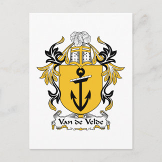Postal Van de Velde Family Crest