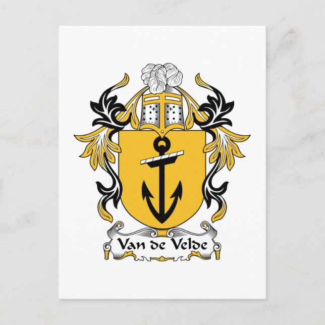 Postal Van de Velde Family Crest (Anverso)