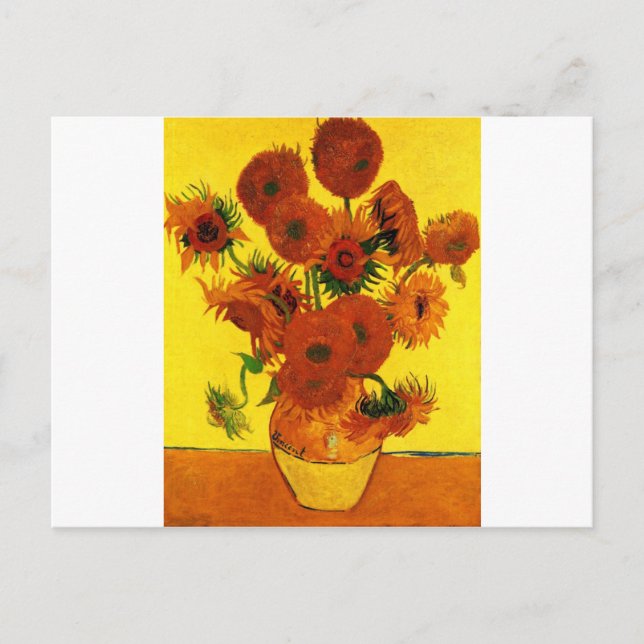 Postal Van Gogh 15 Sunflowers (Anverso)