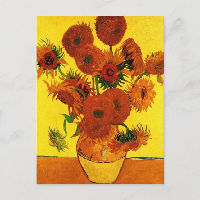 Postal Van Gogh 15 Sunflowers (Anverso)