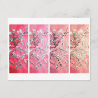 Van Gogh Almond Flores Gradiente rosa oscuro