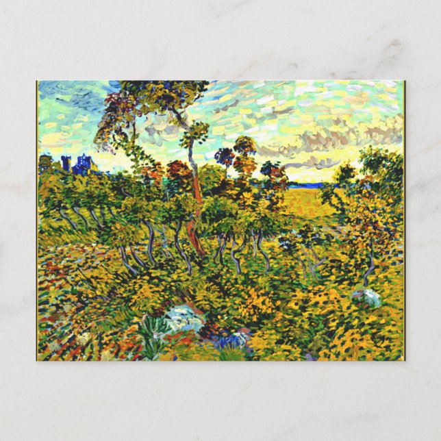 Postal Van Gogh - Atardecer en Montmajour (Anverso)