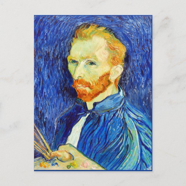 Postal Van Gogh - Autoretrato, 1889 (cepillos y caballete (Anverso)