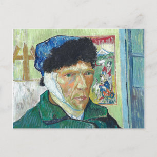 Postal Van Gogh Autoretrato Pintura de Arte de Orejas con