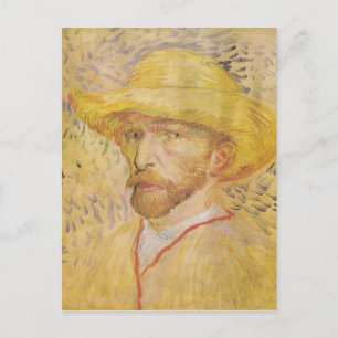 Postal van Gogh - autorretrato con Gorra de paja (1887)