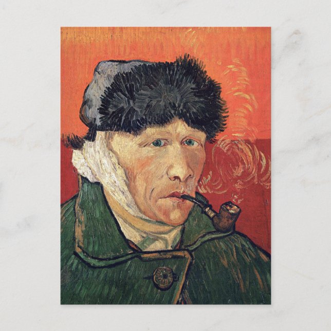 Postal Van Gogh - autorretrato con oído enmascarado (Anverso)