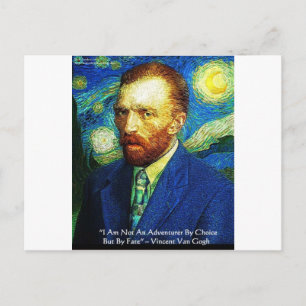 Postal Van Gogh "Aventurero por destino" regalos camiseta