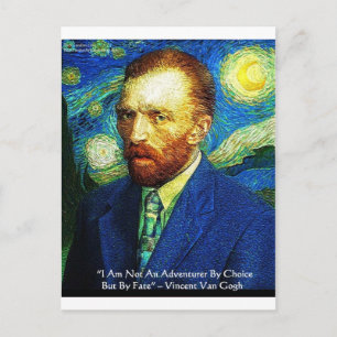 Postal Van Gogh "Aventurero por destino" regalos camiseta