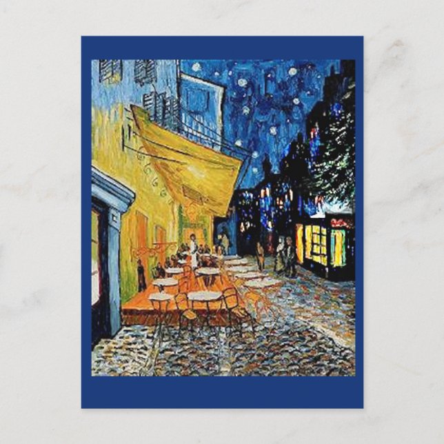 Postal Van Gogh, Cafe Terrace de noche, Art Post Card (Anverso)
