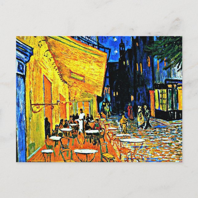 Postal Van Gogh, Cafe Terrace, Place-du-forum, (Anverso)