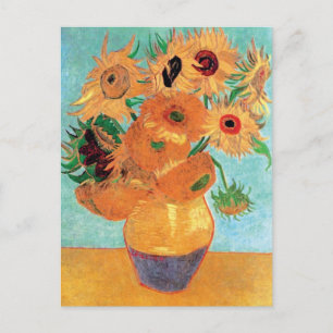 Postal Van Gogh - Caja De Vida Con Doce Girasoles
