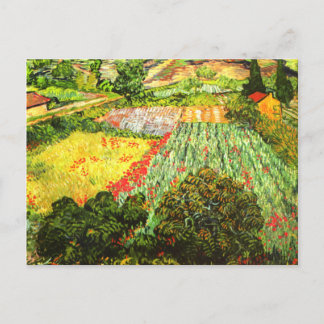 Postal Van Gogh: Campo con cachorros