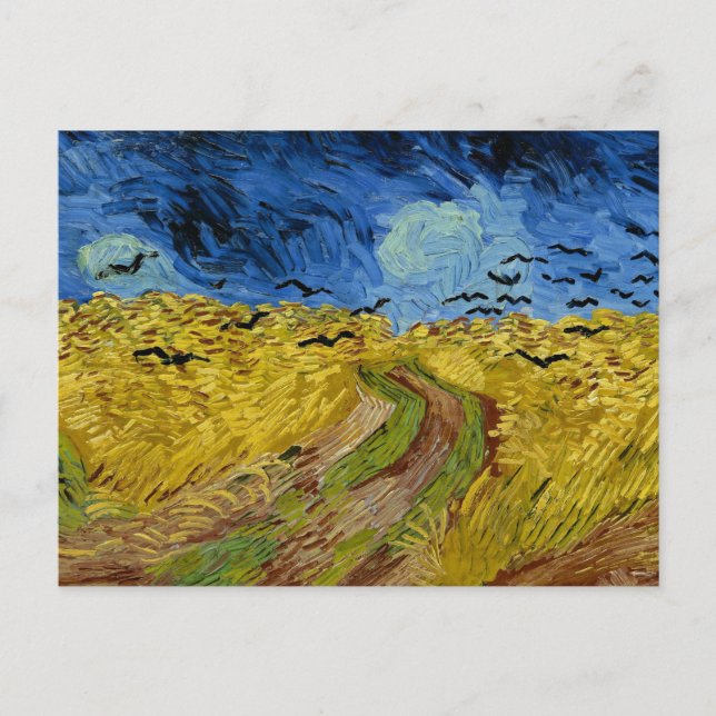 Postal Van Gogh - Campo de trigo con cuervos (Anverso)
