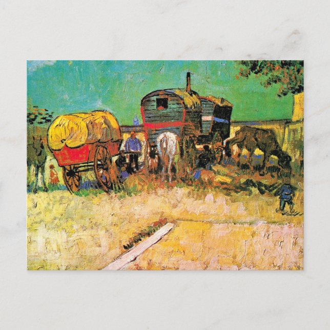 Postal Van Gogh - Campo gitano con Rayo de Caballo, (Anverso)