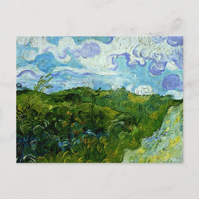 Postal Van Gogh - Campos de Trigo Verde (Anverso)