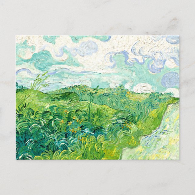 Postal Van Gogh - Campos de Trigo Verde, Auvers (Anverso)