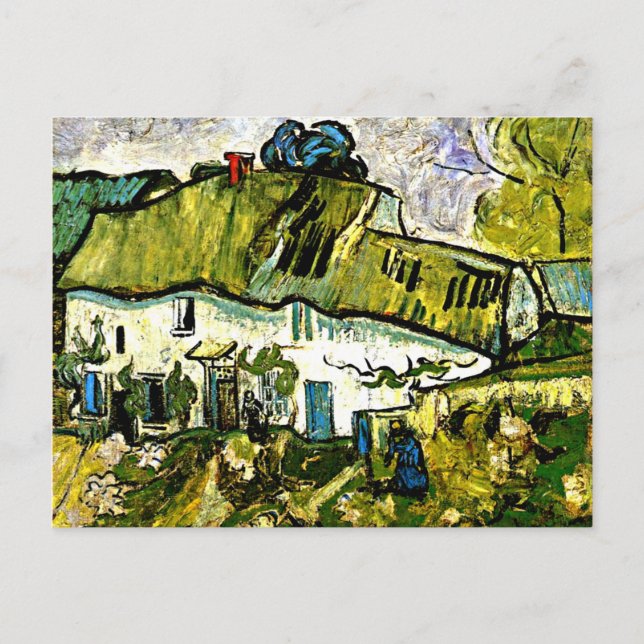 Postal Van Gogh - Casa de campo con dos figuras (Anverso)