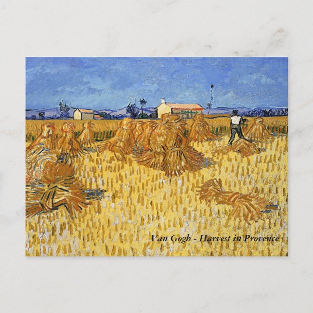 Postal Van Gogh - Cosecha en Provenza (Anverso)