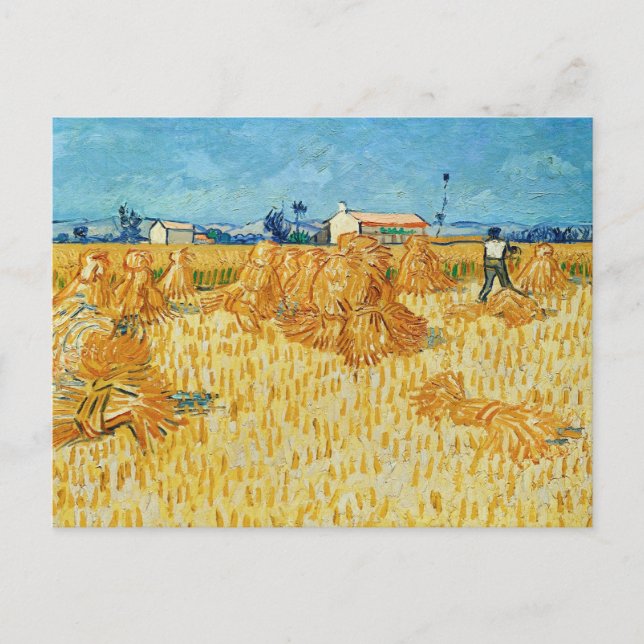 Postal Van Gogh; cosecha en Provenza (Anverso)