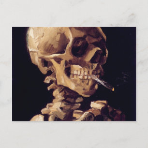 Postal van gogh - cráneo con un cigarrillo encendido
