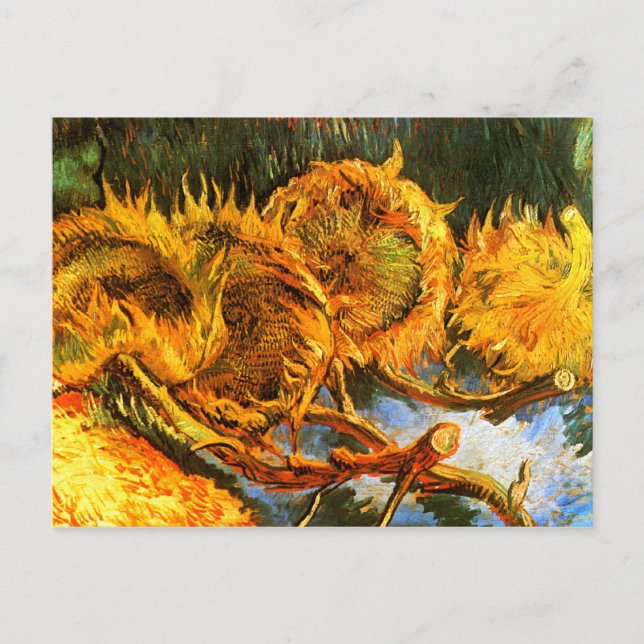 Postal Van Gogh: Cuatro Sunflower (Anverso)